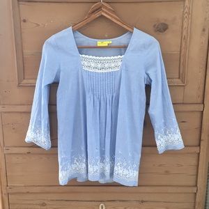 Roberta Roller Rabbit Cotton Emb Eyelet Top XS